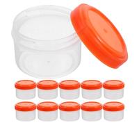 SECFOU Lot de 12 Récipients à Épices Portables Transparents avec Couvercles Rouges 35 Ml Boîtes à Sauce Soja, Vinaigrettes et Condiments pour Pique-niques et Rangement la Cuisine
