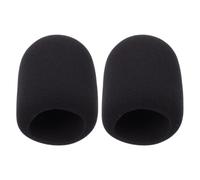 SECFOU Lot de 2 Bonnets en Mousse Noire pour Microphone, Protection Anti-vent et Anti-projection, Matériau Mousse Respirante, Design Élargi, pour Studio Musique et Ktv