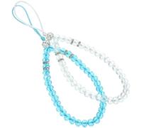 SECFOU Lot de 2 Dragonnes pour Téléphone Portable en Cristal Léger Perles Décoratives, Corde Antidérapante pour Smartphone et Présent de Saint-valentin