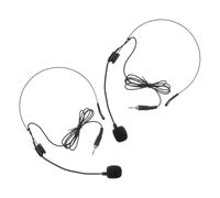 SECFOU Lot de 2 Microphones Serrage-tête Amplificateur Vocal Clair, Micro Flexible en Fer Nickelé et PVC, pour Présentations et Prises de Parole, Connecteur 3,5 Mm