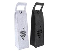 SECFOU Lot de 2 Paquet à Vin Rouge en Feutre, Porte-bouteilles Portables Poignée, Coloris Gris Clair et Gris Foncé, Pochettes Pratiques pour Emballage Présent et Rangement, Usage Fêtes