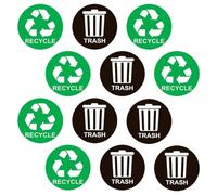 SECFOU Lot de 2 Paquet D'autocollants pour Étiquettes de Classification des Poubelles, Imperméables en Pvc, Multi-usages pour Tri des Déchets à L'école