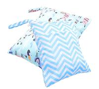 SECFOU Lot de 2 Paquets de Rangement Imperméables pour Couches Bébé, Taille Moyenne, Polyester Étanche Double Poche Zippée, Réutilisables, pour Voyage, Plage, Yoga, Gym, Usage Bébé