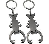SECFOU Lot de 2 Porte-clés Ouvre-bouteilles Créatifs en Métal Noir, Design Homard, Porte-breloque Décoratif et Fonctionnel, pour Bar, Camping et Voyages, Accessoires Bijoux Pratiques