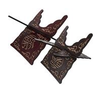 SECFOU Lot de 2 Porte-livres en Bois Sculpté Noir et Rouge, Pupitre Stable Lecture des Écritures Sacrées, Support pour Bible, Coran et Livres de Prières, Accessoire Spirituel