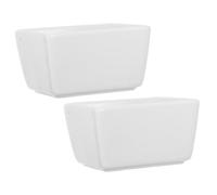 SECFOU Lot de 2 Sucriers Rectangulaires en Porcelaine 170 Ml, Récipient à Sucre Céramique Blanc, Bol Multifonction pour Cubes de Sucre et Bonbons, Accessoire la Cuisine Style Campagne,