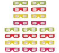 SECFOU Lot de 20 Lunettes de Vision 3D Plates en Carton Multicolores pour Films 3D, TV et Garçon et Filles, Lunettes Anaglyphes Universelles pour Fêtes et Loisirs