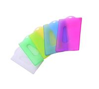 SECFOU Lot de 20 Porte-badges en Plastique Rigide Couleur Bonbon avec Fente Pouce, Protège Cartes D'identité et Cartes Scolaires, pour Usage Intérieur et Extérieur Couleur Aléatoire
