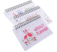 SECFOU Lot de 3 Agendas Étudiants Compacts à Spirale, Format A5, Motifs Éléphant, Flamant Rose et Tour Eiffel, Planificateurs Académiques Hebdomadaires, Bloc-notes Multifonction