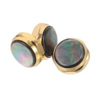 SECFOU Lot de 3 Bouchons de Pistons Trompette en Nacre Noire, Boutons de Valve Plaqués, Accessoires de Rechange pour Clés de Trompette, Protection Compacte pour Concerts et Musiciens