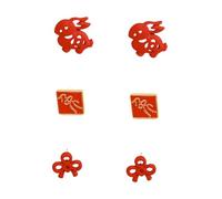 SECFOU Lot de 3 paires de boucles d'oreilles rouges chinoises puces d'oreilles lapin et nœud acier inoxydable style minimaliste Nouvel An et occasions festives
