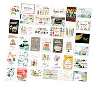 SECFOU Lot de 36 Cartes de Vœux D'anniversaire Pliantes avec Enveloppes Cartes de Vœux pour Adultes et Garçon et Filles, Papier Cartonné, pour Fête D'anniversaire et Présents Invités