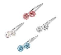 SECFOU Lot de 4 Anneaux de Lèvre en Métal Couleur Blanche, Rose Clair, Bleu Lagon et Ab, Bijoux de Piercing pour Lèvres et Nez, Anneaux en Fer à Cheval Polyvalents, Accessoires