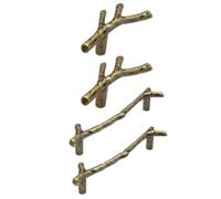 SECFOU Lot de 4 Boutons de Tiroir en Alliage de Zinc Forme Branche, Poignées Décoratives Rétro Faciles à Démonter, Anti-corrosion pour Tiroirs et Meubles