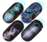 SECFOU Lot de 4 Caches-Caméra Coulissants Universels Motifs Cosmos Adhésifs Puissants Compatibles Ordinateurs Portables Tablettes et Téléphones Protection de Confidentialité Facile à