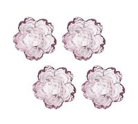 SECFOU Lot de 4 Plats de Sauce en Verre Lavande de Fleur, Résistants Froid et Faciles à Transporter, pour Pique- et Camping en Plein Air
