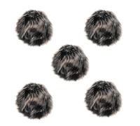 SECFOU Lot de 5 Bonnette Anti-vent en Fourrure pour Micro-cravate, Cache-micro à Clip, de Bruit, Protection Coupe-vent pour Prise de Son en Extérieur et Diffusion Live