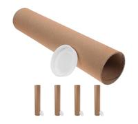SECFOU Lot de 5 Tubes Cylindriques en Papier Kraft Robustes pour Expédition D'affiches et Œuvres D'art, Dimensions 33,5 X 6,5 Cm, Épaisseur 3 Mm, Tube D'expédition Réutilisable