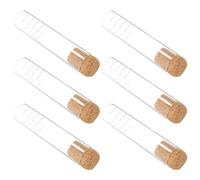 SECFOU Lot de 6 Passoires à Thé en Verre Bouchons en Liège, Infuseurs à Thé Polyvalents et Faciles à Entretenir, Maison Bureau