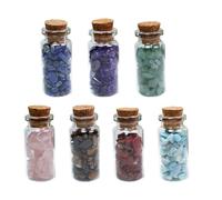 SECFOU Lot de 7 Bouteilles de Pierres Naturelles en Cristal pour Création de Bijoux et Décoration Intérieure, pour Collection et Exposition à Domicile