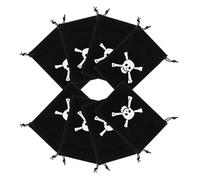 SECFOU Lot de 8 Paquet à Cordon Pirates en Tissu Noir 10x14 Cm, Petits Paquet D'emballage à Motif Crâne pour Fête D'anniversaire, Halloween et Emballage Présent Thématique Pirate