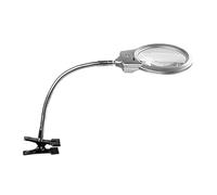 SECFOU Loupe à Clip LED Lumineuse Réglable pour Lecture et Bricolage, Loupe de Bureau Portable Pince Métallique Flexible, Grossissement pour Malvoyants et Usage Quotidien