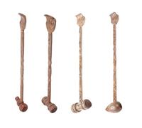 SECFOU Marteau de Massage en Bois à Double Usage Manche Long, 4pcs, Outil Portatif pour Massage Corporel et Grattage du Dos Pratique