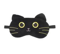 SECFOU Masque de Sommeil de Voyage en Tissu Doux Motif Chat Noir Rond, Masque Oculaire Multifonction pour Adultes et Adolescents, Cache-yeux Léger et Confortable pour Sieste Bureau