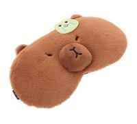 SECFOU Masque de Sommeil en Peluche Cartoon Capybara et Grenouille, Masque Oculaire Rafraîchissant et Ajustable, Cache-œil Doux pour Hommes et Femmes, pour Voyage, Nuit et Détente