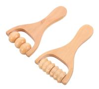 SECFOU Masseur de Pieds Ergonomique en Bois Lot de 2, Rouleaux D’acupression pour Nuque et Épaules, Outil Compact pour Massage Réflexologie, Usage Quotidien Maison et Voyage