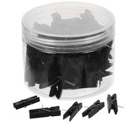 SECFOU Mini Pinces à Linge pour Fixation Lot de 50 en Naturelle Noires Punaises Créatives Compactes pour Photos Décoration Maison et Salon