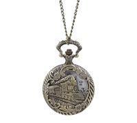 SECFOU Montre de Poche Homme à Quartz Rétro Motif Locomotive en Alliage de Zinc, Montre de Poche à Chaîne, Accessoire Vestimentaire Vintage Classique Style Aléatoire