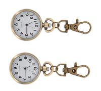 SECFOU Montre de Poche Porte-clé pour Infirmière 2pcs Alliage Grand Cadran Précis pour Voyage et Surveillance Infirmière