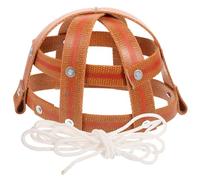 SECFOU Muselière Cheval en Cuir Marron Corde en Nylon, Muselière pour Vache, Masque Buccal Creux Réglable, pour Pâturage en Ferme, Empêche Morsure et Mâchonnement