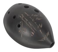 SECFOU Ocarina à 8 Trous en Céramique Noire, Instrument de Musique Ethnique pour Débutants et Garçon et Filles, Petit Instrument Léger et Facile à Apprendre, pour Apprentissage