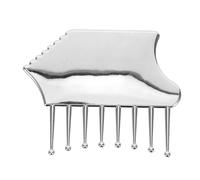 SECFOU Outil de Massage Gua Sha Métal pour Visage Chevelu Cou Bras et Jambes Peigne Sculptant Ergonomique Alliage de Zinc Portable pour Grattage Relaxant