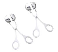 SECFOU Outils de Fabrication de Boulettes de Viande en Acier Inoxydable 2 Pièces Poignée Large, Diamètre 3,5 Cm, Facile à Démouler Cuisine Pâtisserie