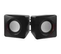 SECFOU Paire de Mini Haut-parleurs USB pour Ordinateur de Bureau, Noirs | Abs, Cuivre et Aimant, Transmission Audio Stable, Portable, Usage Bureau et Voyage, pour Appareil Mobile