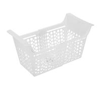 SECFOU Panier de Congélateur Mécanisme Réglable en Plastique Coffre Extensible Blanc Rangement Solide et Organisé et Trous de Drainage