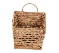 SECFOU Panier Suspendu Mural Tressé en Herbe et Métal Khaki Grosse Capacité de Charge, Solution Flexible pour Organiser Courrier et Magazines, Décoration Bohème pour Chambre