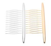 SECFOU Peignes à Cheveux Latérales en Alliage Doré et Argenté Lot de 2, Accessoires pour Coiffures de Filles en Fête et Quotidiennes