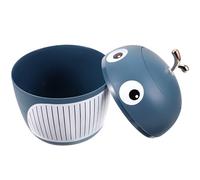 SECFOU Petite à en Bureau Bleu Forme de Baleine Poubelle Plastique et Couvercle, Design Créatif Facile Nettoyer pour Table de Travail Salon