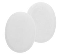 SECFOU Pierres De Massage En Marbre 2 Pièces Blanc, Pierres Chaudes Et Froides, Surface Polie, Pour Spa Bien-être, Huiles Essentielles, Relaxation Musculaire, Soin Corporel