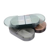 SECFOU Pilulier de Voyage Hermétique 4 Compartiments Petit Pilulier Portable 3 Pièces pour Rangement Hebdomadaire de Comprimés Distributeur Compact et Étanche Adapté aux Déplacements