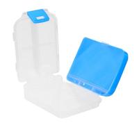 SECFOU Pilulier de Voyage Pliable Portable Bleu 8 Compartiments et Structure Triple Couche en Plastique, pour Rangement Organisé des Remède en Déplacement