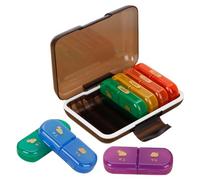 SECFOU Pilulier Hebdomadaire Portable en Abs et Pp Compartiments Multigrilles, Protection des Remède, Design Simple et Joli, pour Voyage et Usage Quotidien