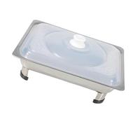 SECFOU Plaque Carrée en Acier Inoxydable Pieds Plateau Buffet 4 Pieds pour Restauration Assiette Buffet Polyvalente et Réception Accessoire la Cuisine Professionnel Style Aléatoire