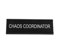 SECFOU Plaque Signalétique Métallique en Aluminium de L, 6x20 Cm, Panneau de Bureau pour Médiateur, Panneau Nominatif Portable Noir, Décoration Fonctionnelle pour Bureau à Domicile