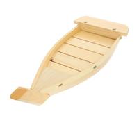 SECFOU Plateau à Sushi Décorative Élégante et Pratique Style Japonerie en Bois Forme Bateau Assiette à Sushis pour Maison et Hôtels