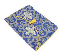 SECFOU Pochette Portable et Protectrice de Rangement en Brocart Bleu Capacité 900 Pages pour Livres de Musique et Écritures Bouddhistes pour Présents ou École